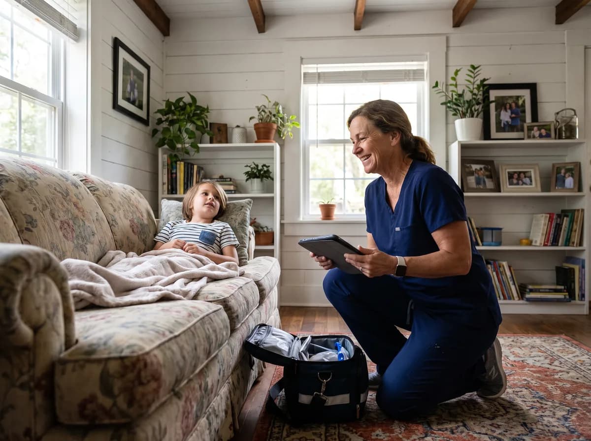 Focus Family Care pediatric nurse caring for a medically complex child at home in Stuart, Florida