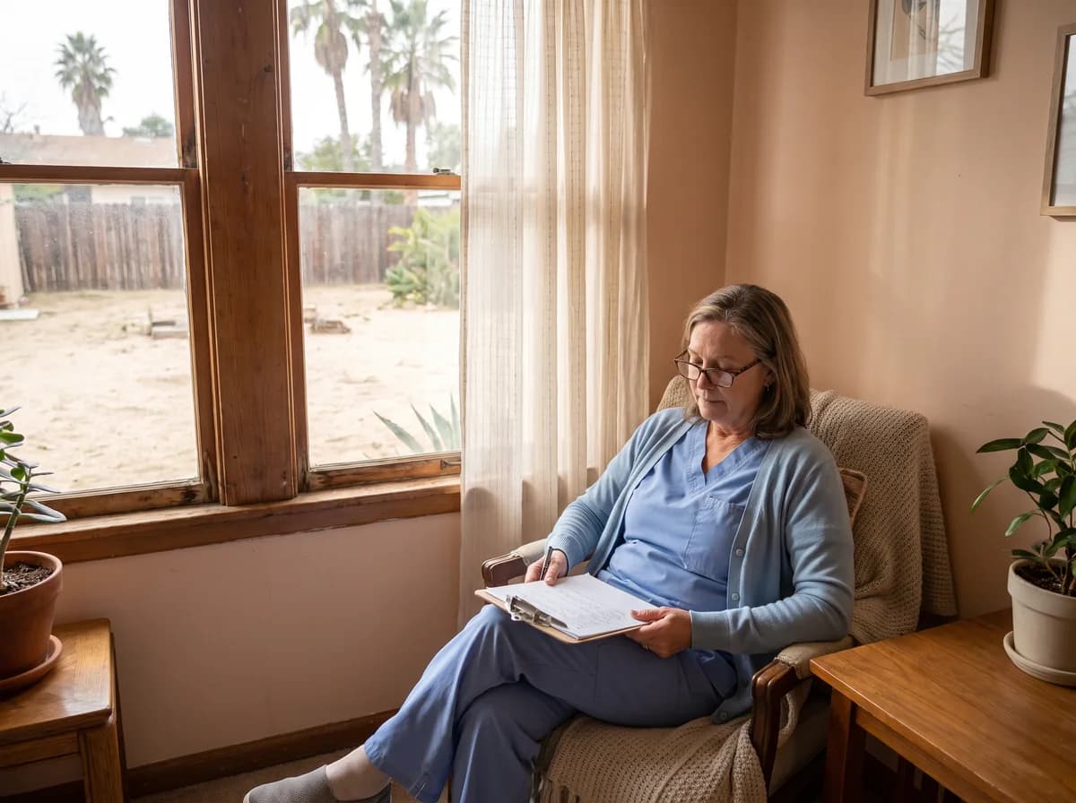 Focus Family Care private duty nurse providing one-on-one care to a patient at home in Hollywood, Florida