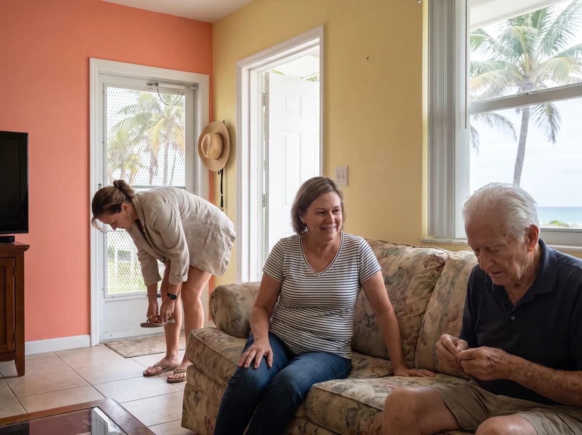 Focus Family Care companion caregiver spending time with a senior at home in Hollywood, Florida