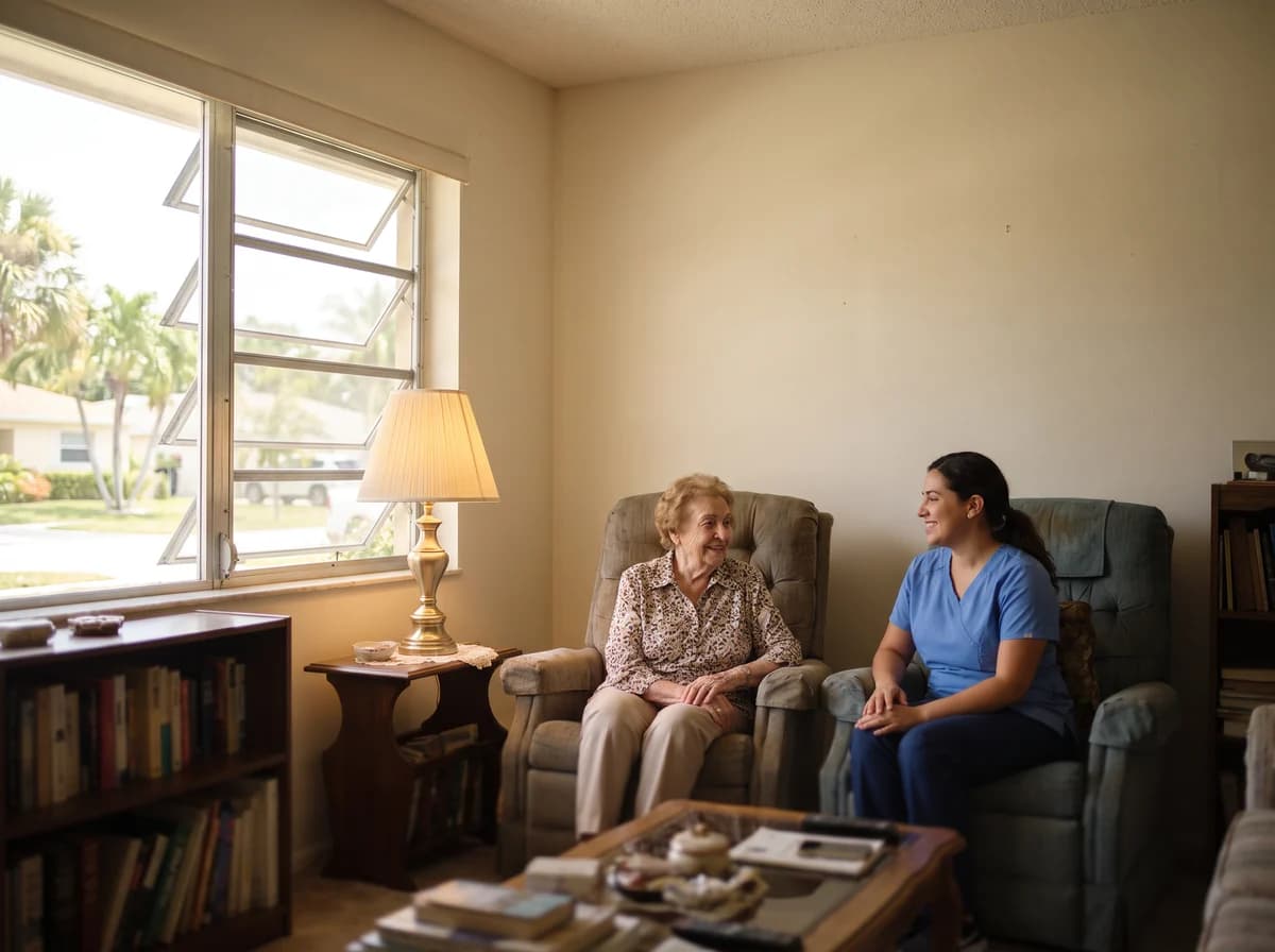 Focus Family Care nurse caring for a client at home in Davie, Florida