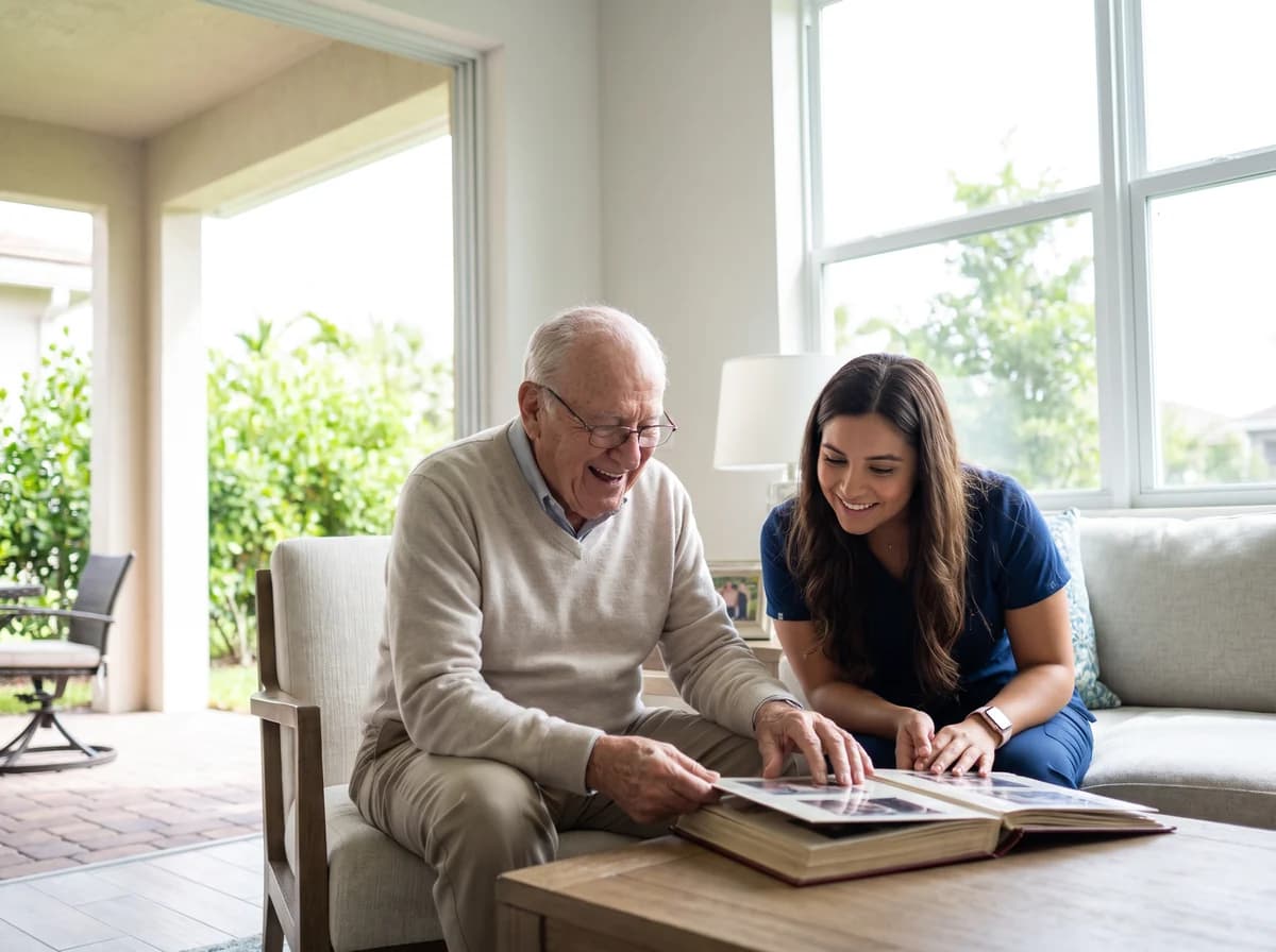 Focus Family Care nurse caring for a client at home in Miramar, Florida