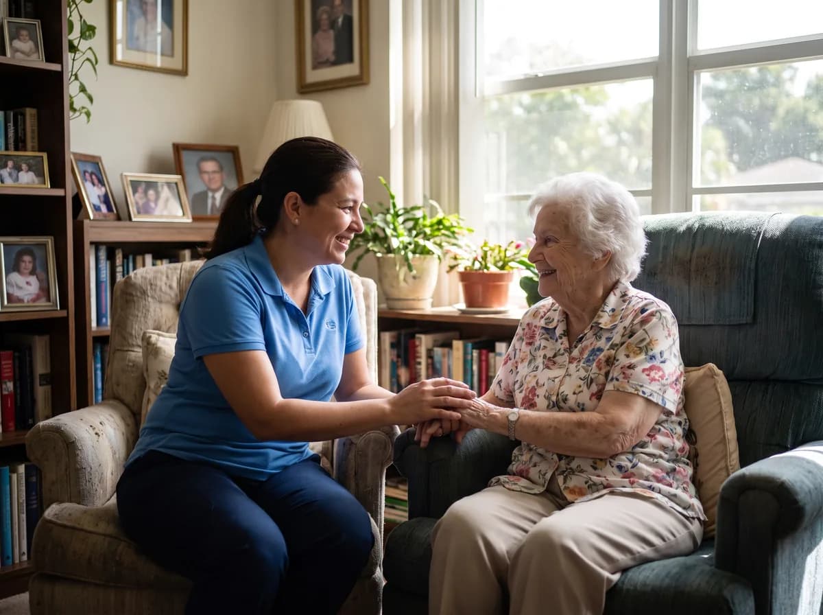 Focus Family Care nurse caring for a client at home in Pembroke Pines, Florida