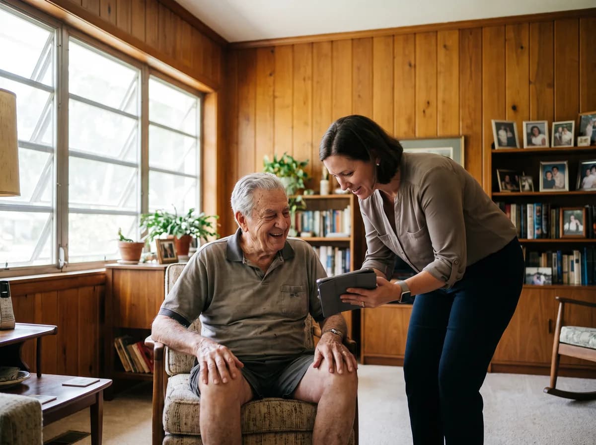 Focus Family Care nurse caring for a client at home in Plantation, Florida