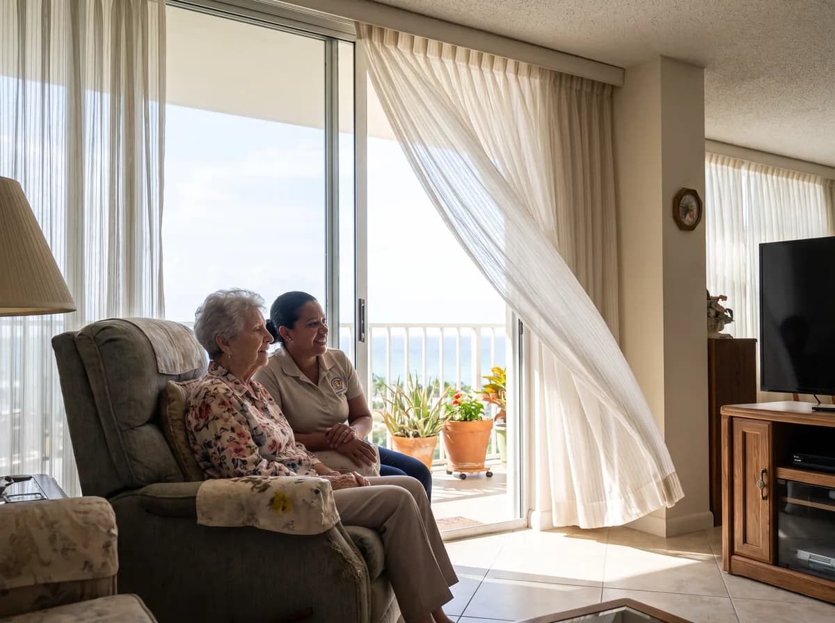 Focus Family Care nurse caring for a client at home in Pompano Beach, Florida