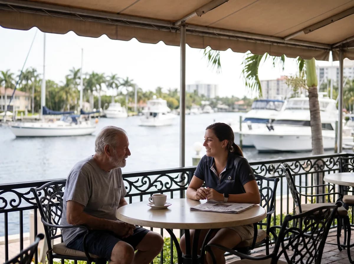 Focus Family Care caregiver with a senior client at home in Broward County, Florida
