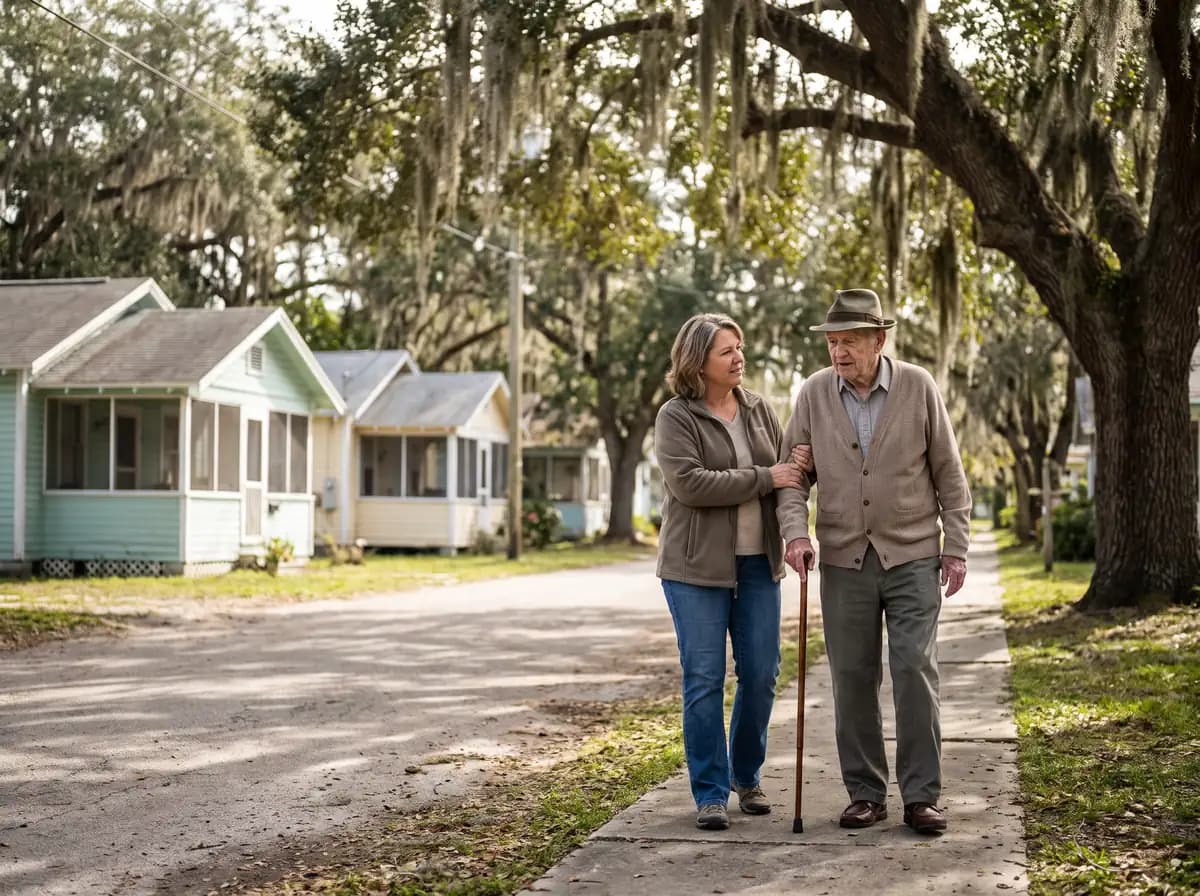 Focus Family Care caregiver with a senior client at home in Martin County