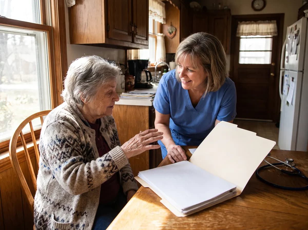 Focus Family Care caregiver, a Florida Medicaid provider, with a happy senior client at home