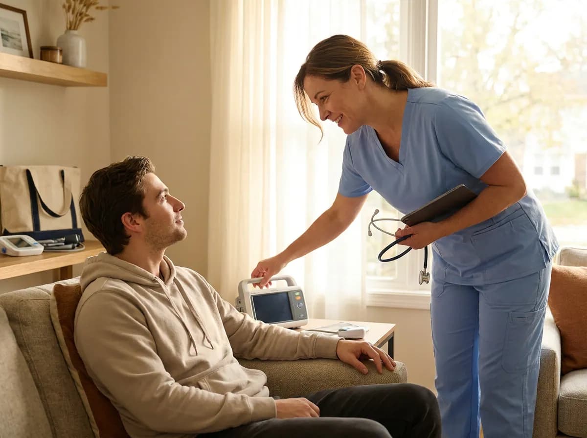 A Focus Family Care private duty nurse caring for a patient at home in South Florida