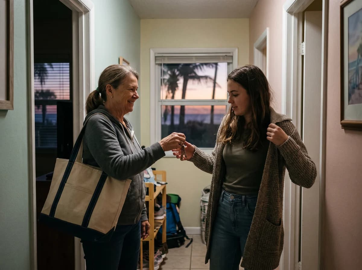 Focus Family Care caregiver providing around-the-clock care to a client at home in Hollywood, Florida