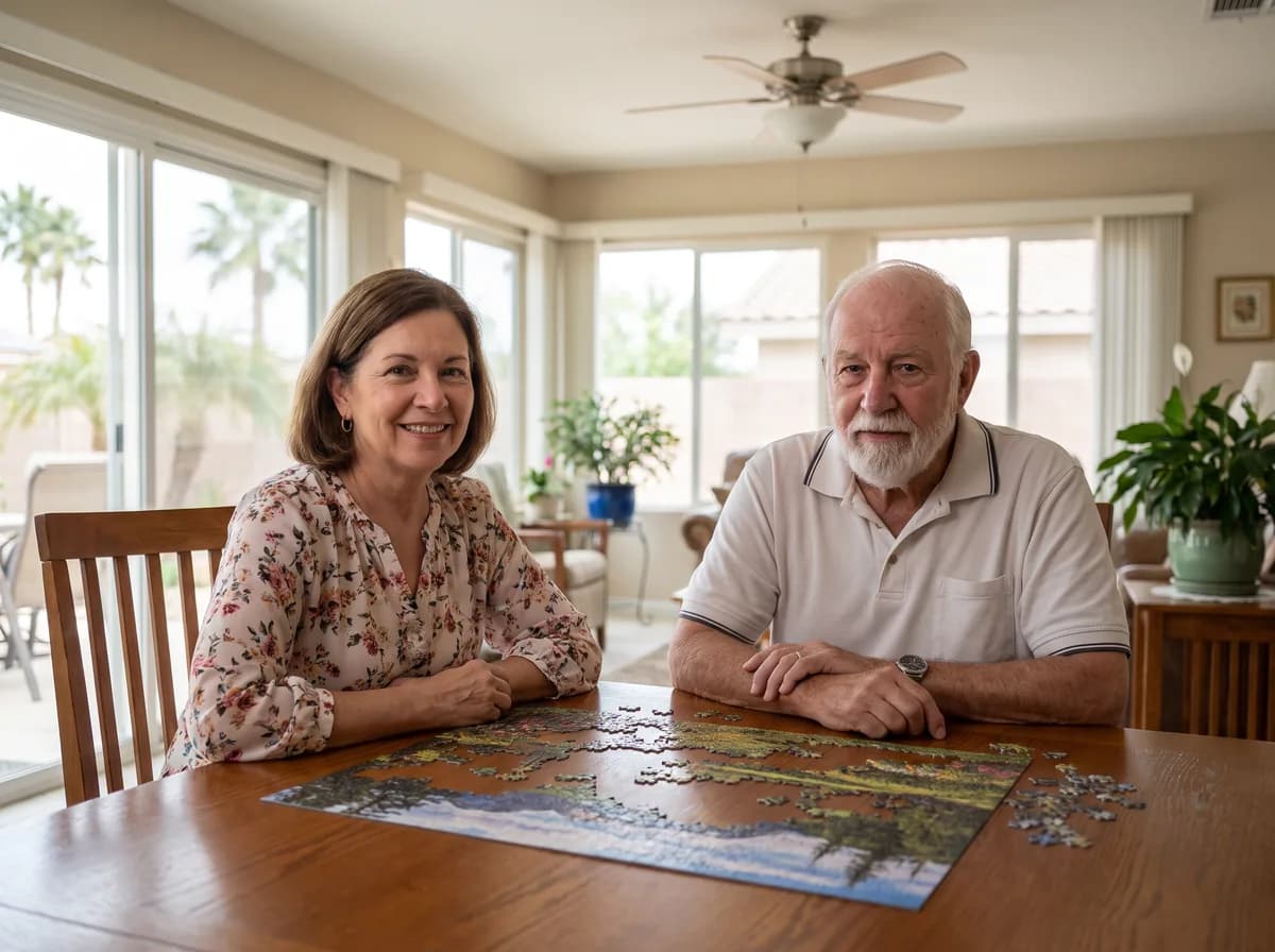 Focus Family Care caregiver providing memory care to a senior at home in Boynton Beach, Florida