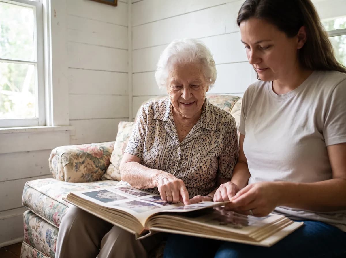 Focus Family Care caregiver providing memory care to a senior at home in Stuart, Florida