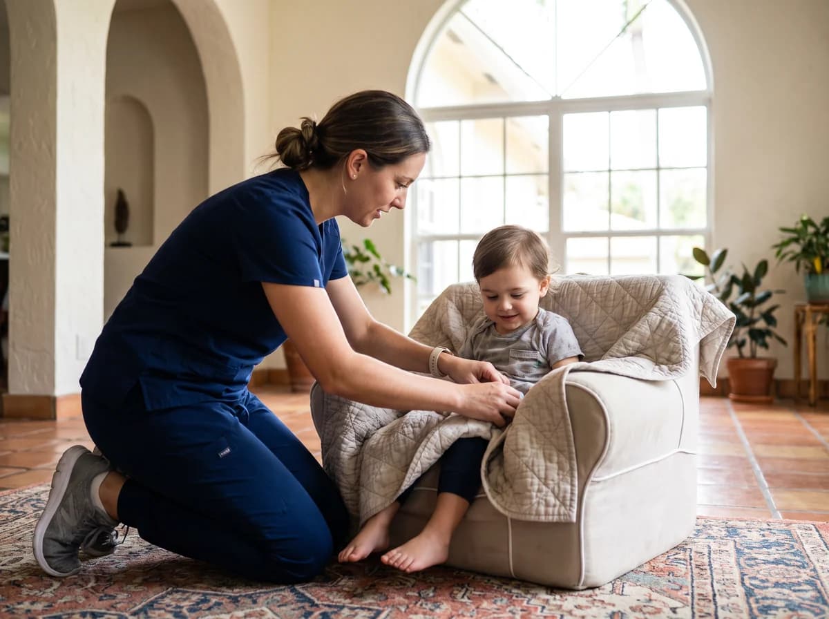 Focus Family Care pediatric nurse caring for a medically complex child at home in Boca Raton, Florida