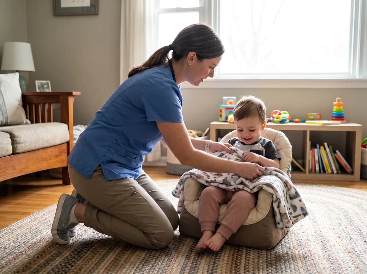 Focus Family Care pediatric nurse caring for a medically complex child at home in Boynton Beach, Florida