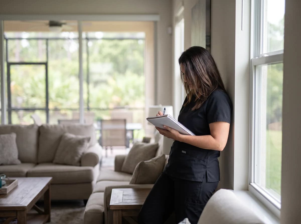 Focus Family Care private duty nurse providing one-on-one care to a patient at home in Port St. Lucie, Florida