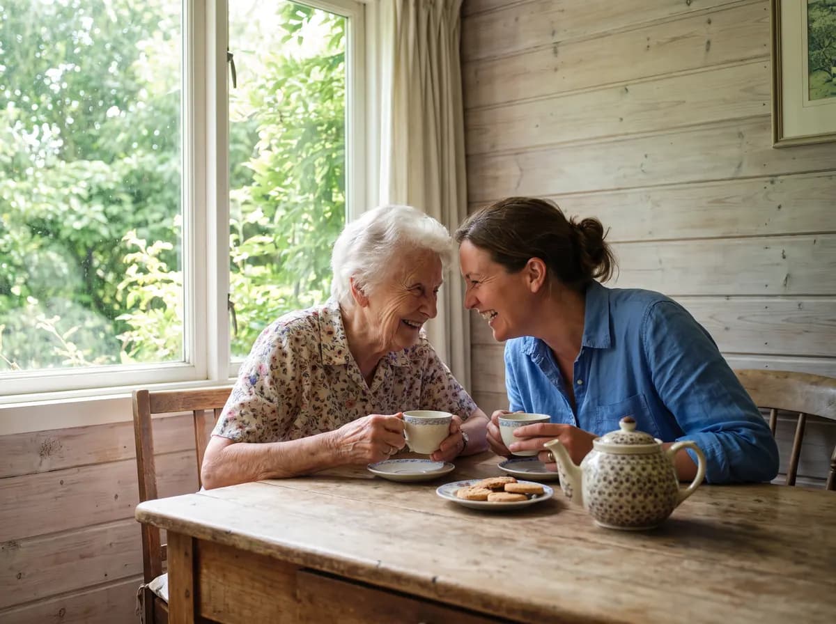 Focus Family Care companion caregiver spending time with a senior at home in Stuart, Florida