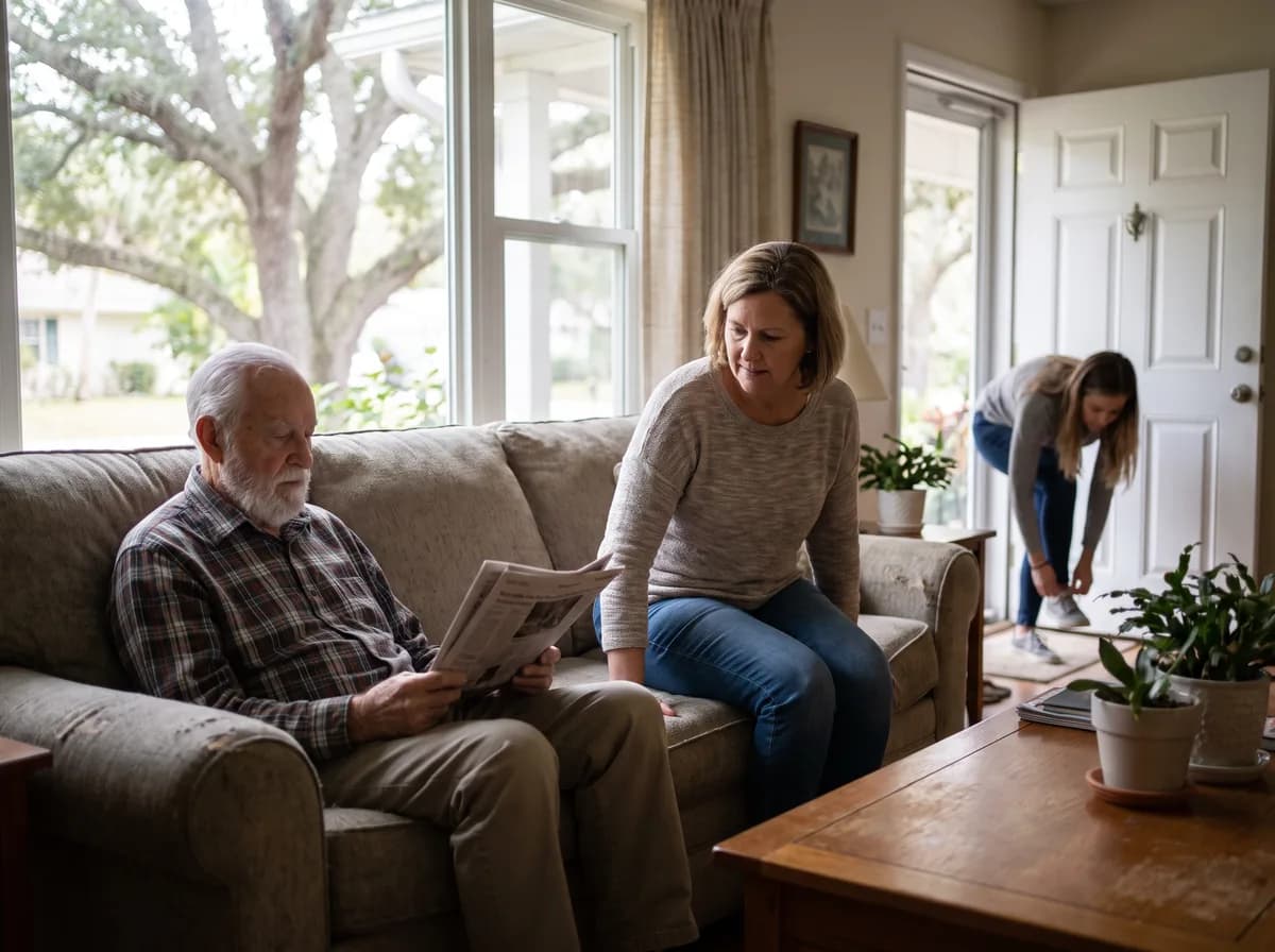 Focus Family Care companion caregiver spending time with a senior at home in Vero Beach, Florida