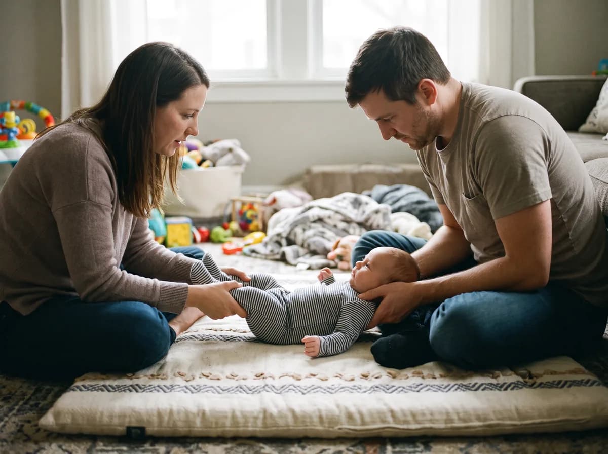 A pediatric nurse supporting a child with increased muscle tone at home