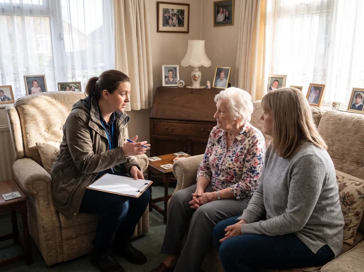Focus Family Care caregiver, a Florida Medicaid Long-Term Care provider, with a happy senior client at home